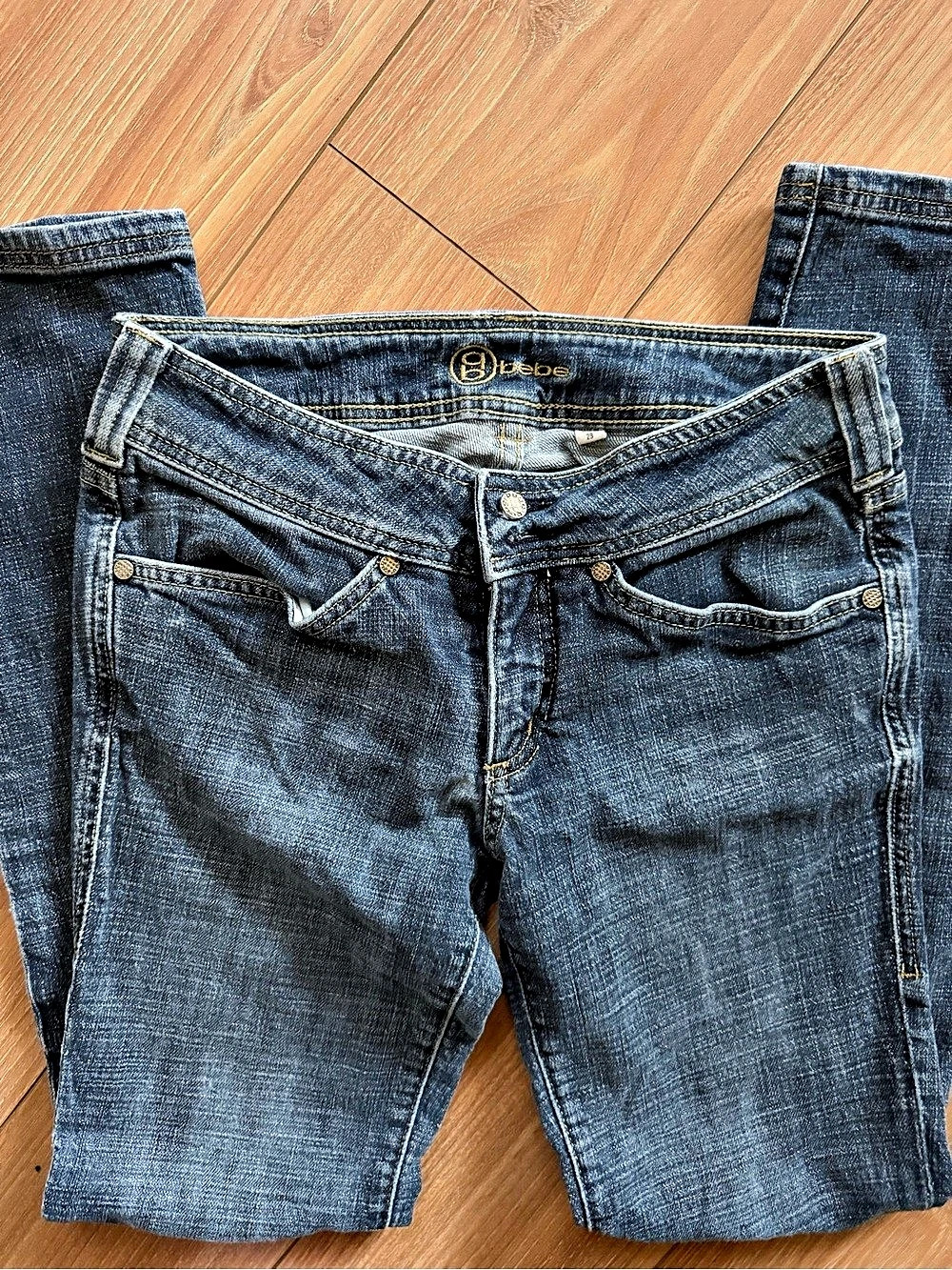 Vintage Bebe double button skinny jeans Blue Waist 29